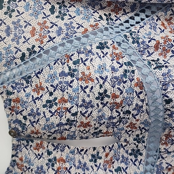 Anthropologie Holding Horses Blue Floral Dress Shell Size 10 - Picture 6 of 10